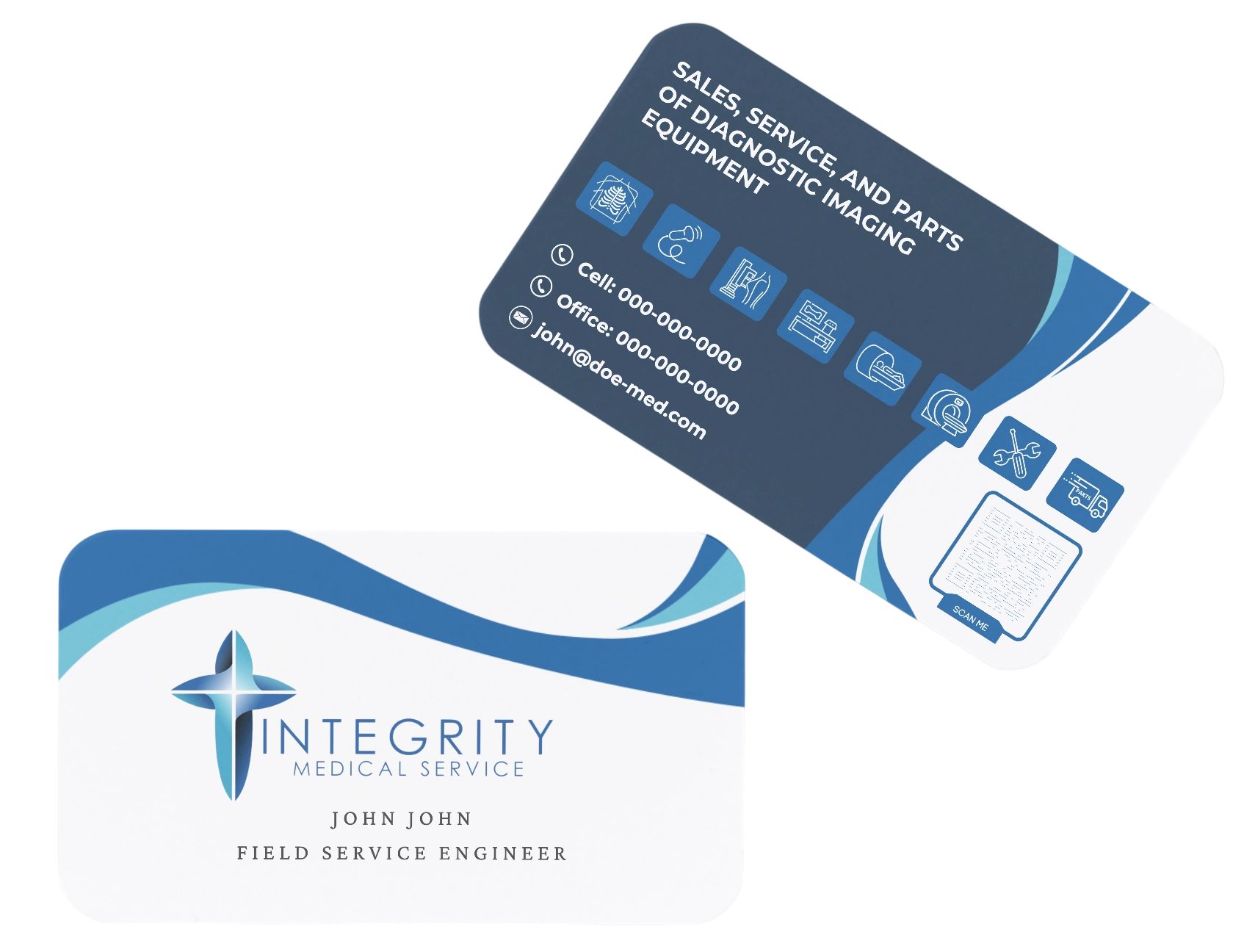 Integrity Medical Service business card front and back