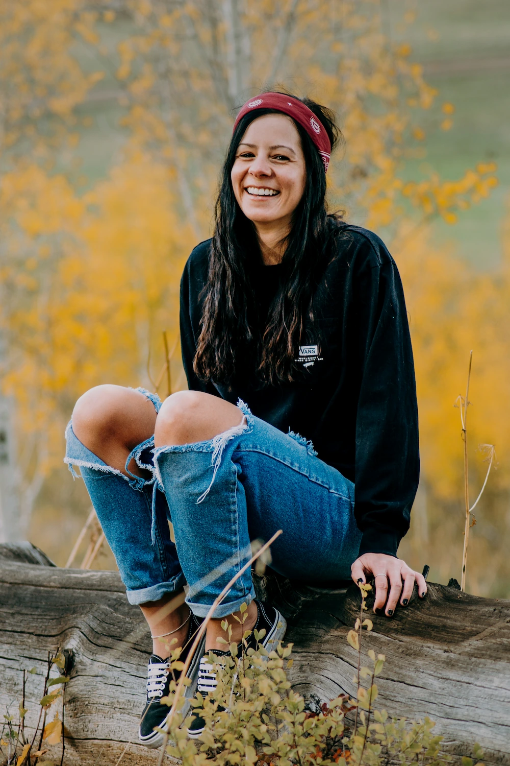 Jess Classon, founder and web designer at Trigden Studio, outdoors in Colorado.