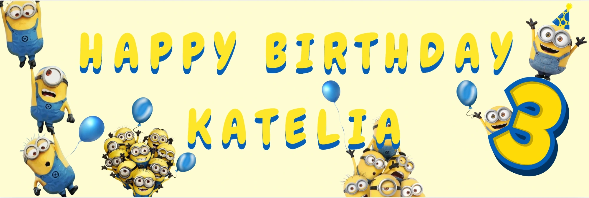 Custom Minions birthday banner